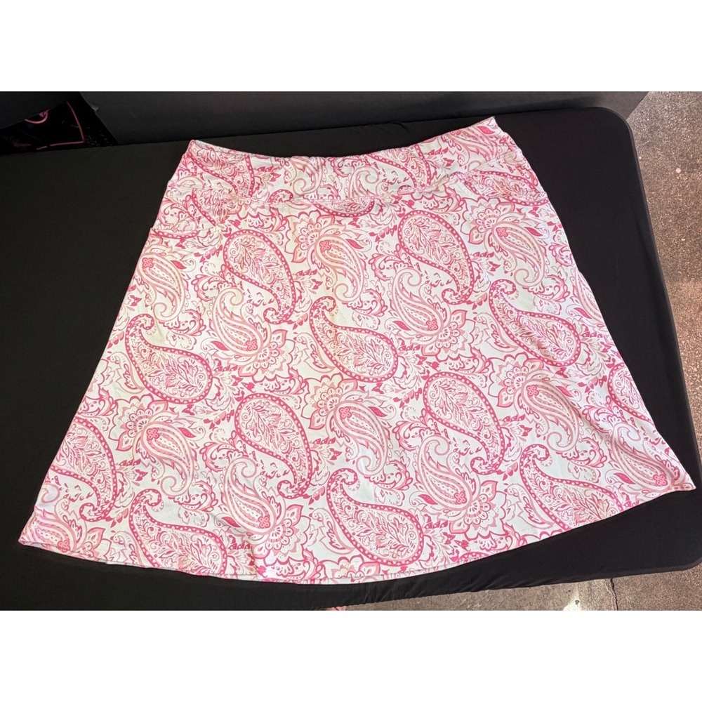 Fulbelle XL Pink Paisley Tennis Skort Golf Skirt Pockets Activewear Running Gym